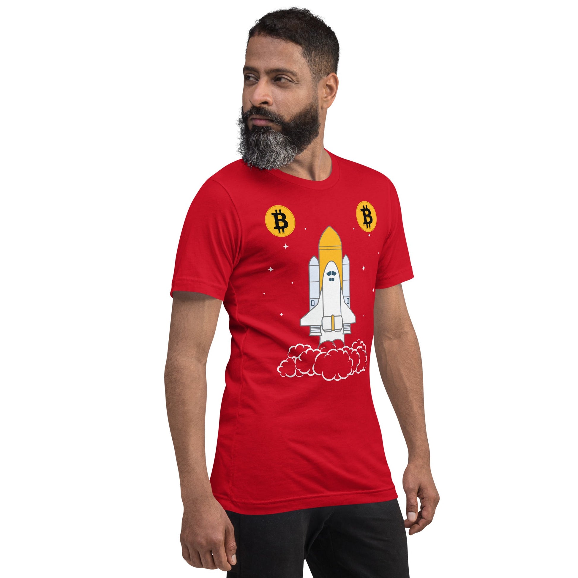Bitcoin Spaceship Unisex t-shirt by DarkByteGear