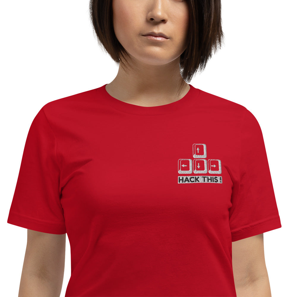 Hack this - Short-Sleeve Unisex T-Shirt (embroidery) by DarkByteGear
