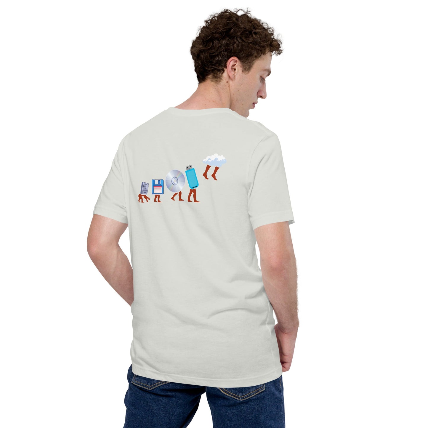 Evolution of data storage - Unisex t-shirt (back print) by DarkByteGear