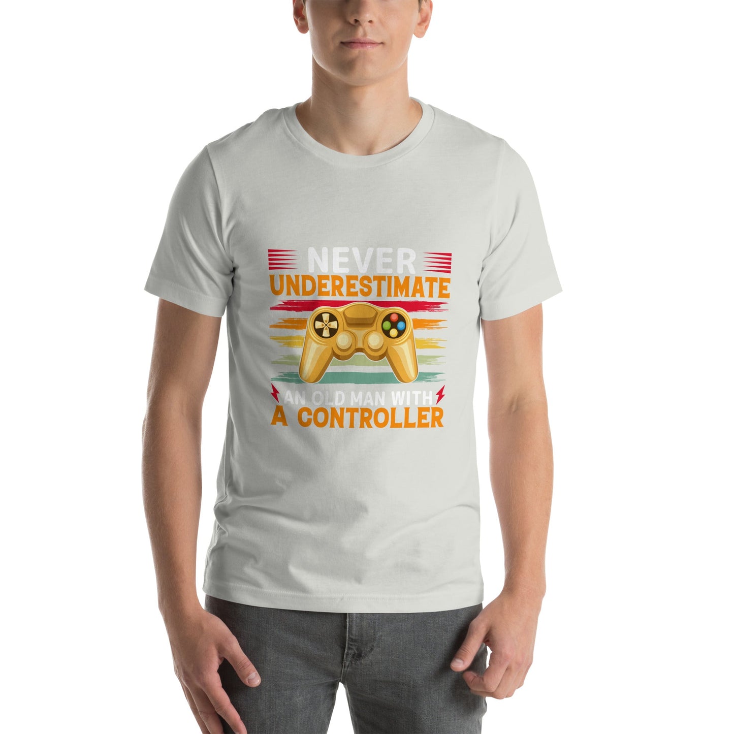 Never Underestimate an old man with a controller - Unisex t-shirt by DarkByteGear