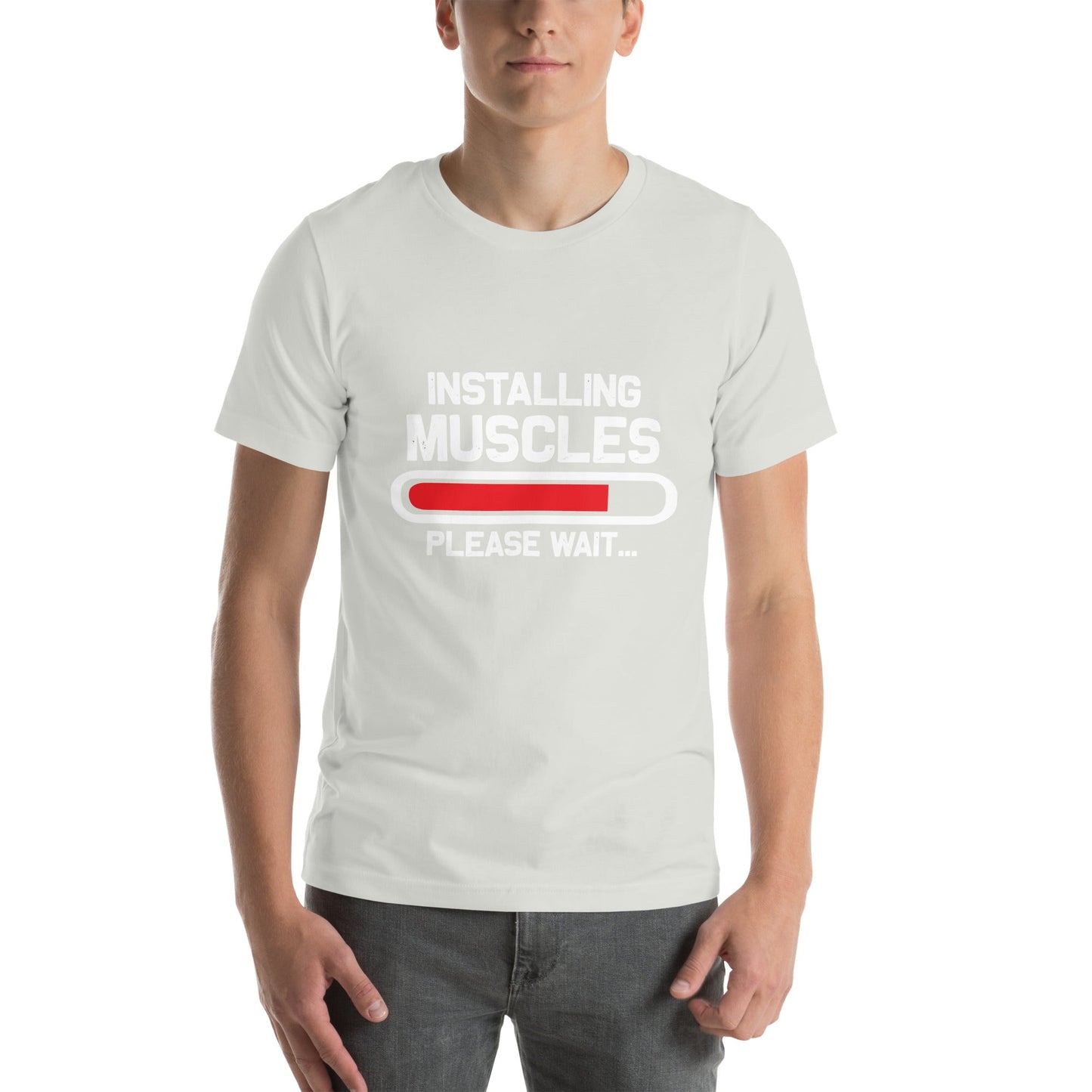 Installing Muscles Please Wait.... - Unisex t-shirt by DarkByteGear
