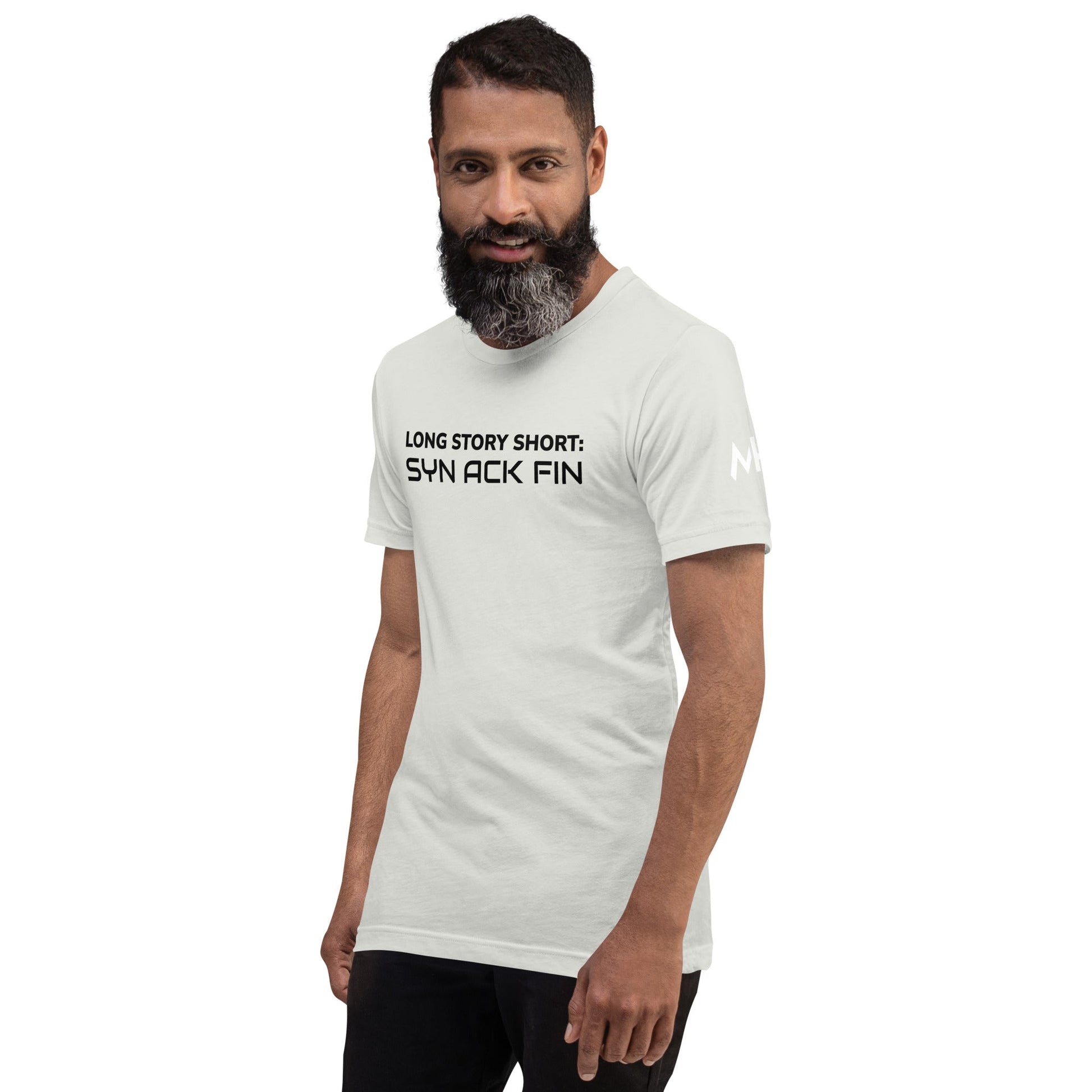 Long story short - Syn Ack Fin - Unisex t-shirt by DarkByteGear