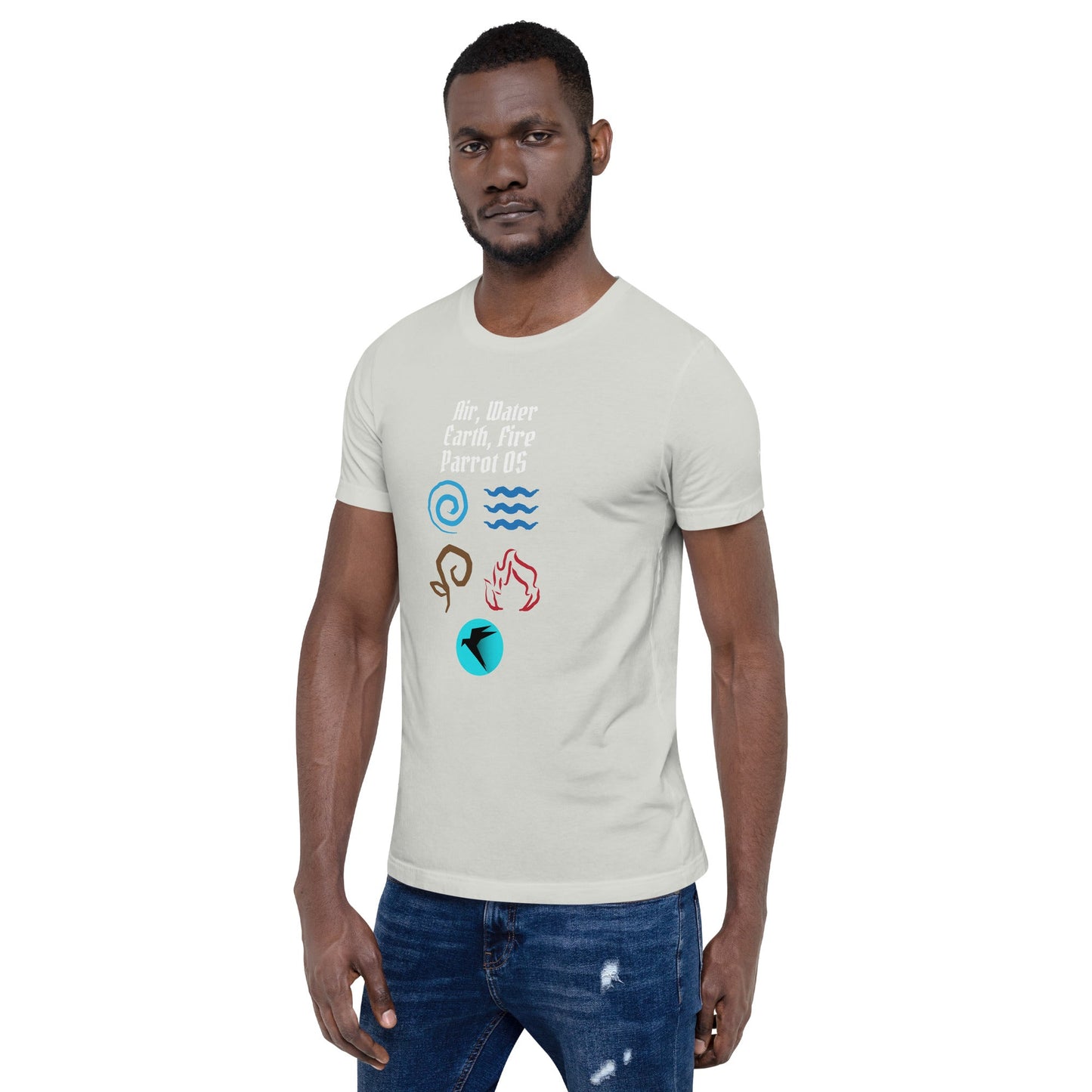 Air, Water, Earth, Fire, Parrot OS - Unisex t-shirt by DarkByteGear