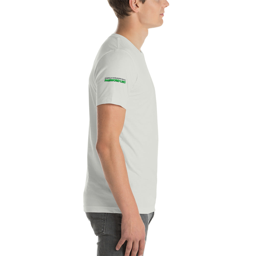 Password List - Short-Sleeve Unisex T-Shirt (all sides print) by DarkByteGear
