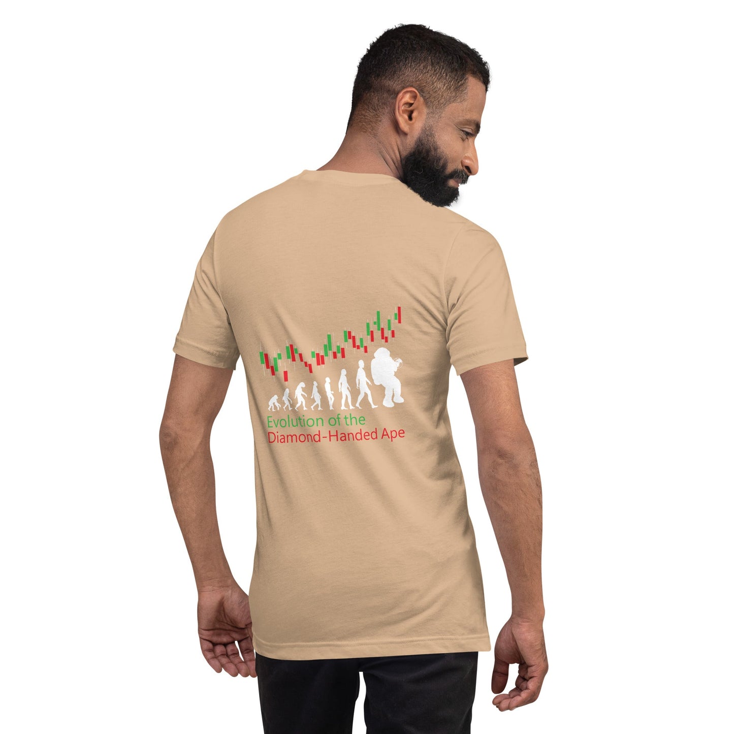 Evolution of the Diamond-handed Ape - Unisex t-shirt ( Back Print ) by DarkByteGear