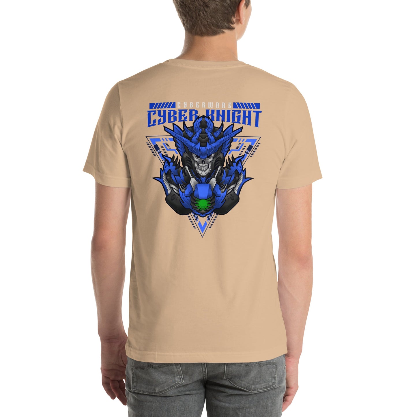 CyberWare Cyber knight - Unisex t-shirt ( Back Print ) by DarkByteGear
