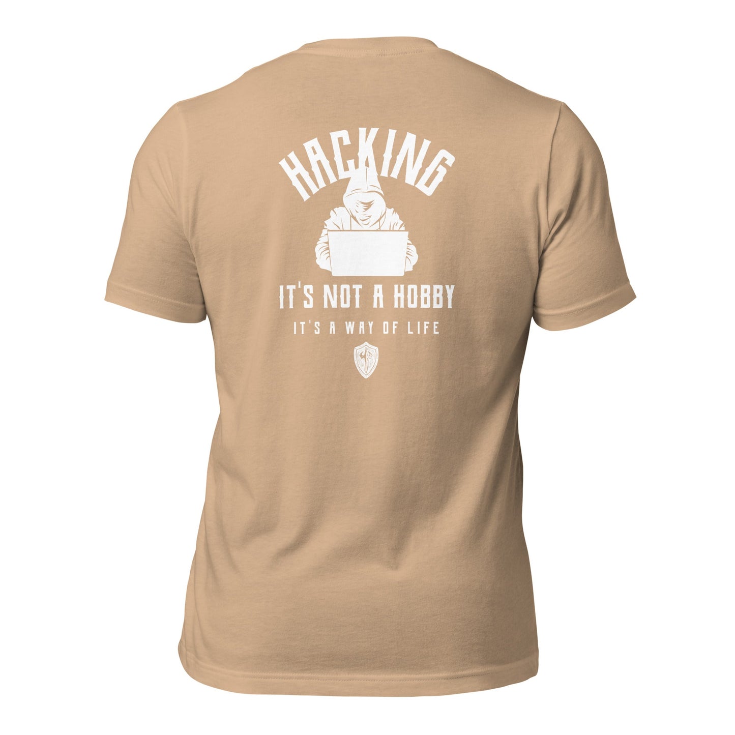 Hacking It's not a hobby; it's a way of life - Unisex t-shirt (back print) by DarkByteGear