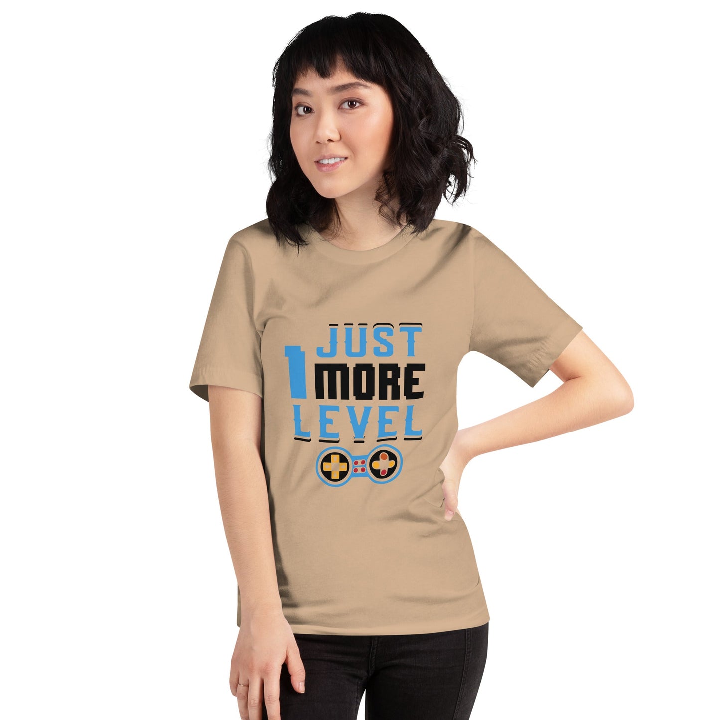 Just 1 More Level in Dark Text - Unisex t-shirt by DarkByteGear