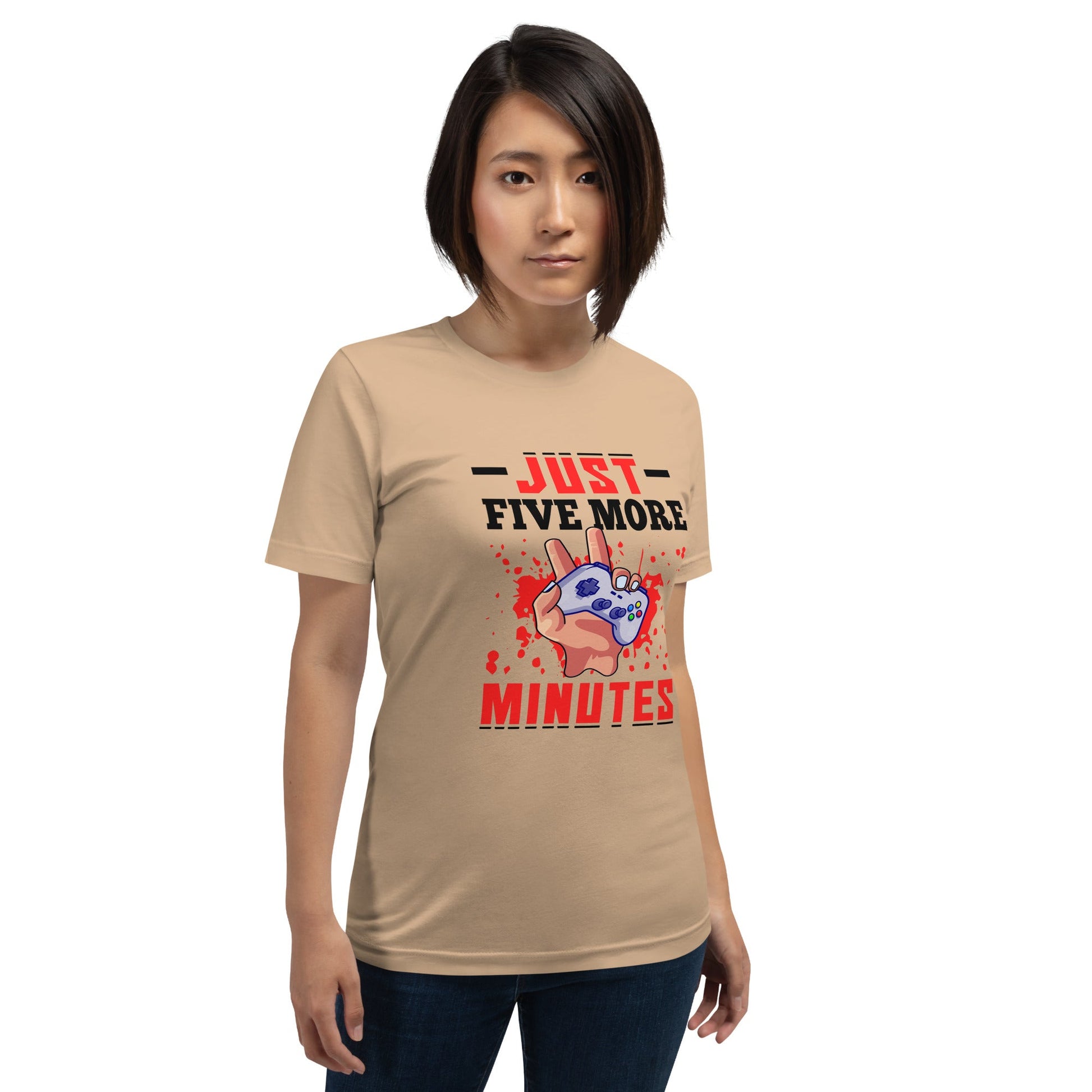 Just 5 more Minutes Rima in Dark Text - Unisex t-shirt by DarkByteGear