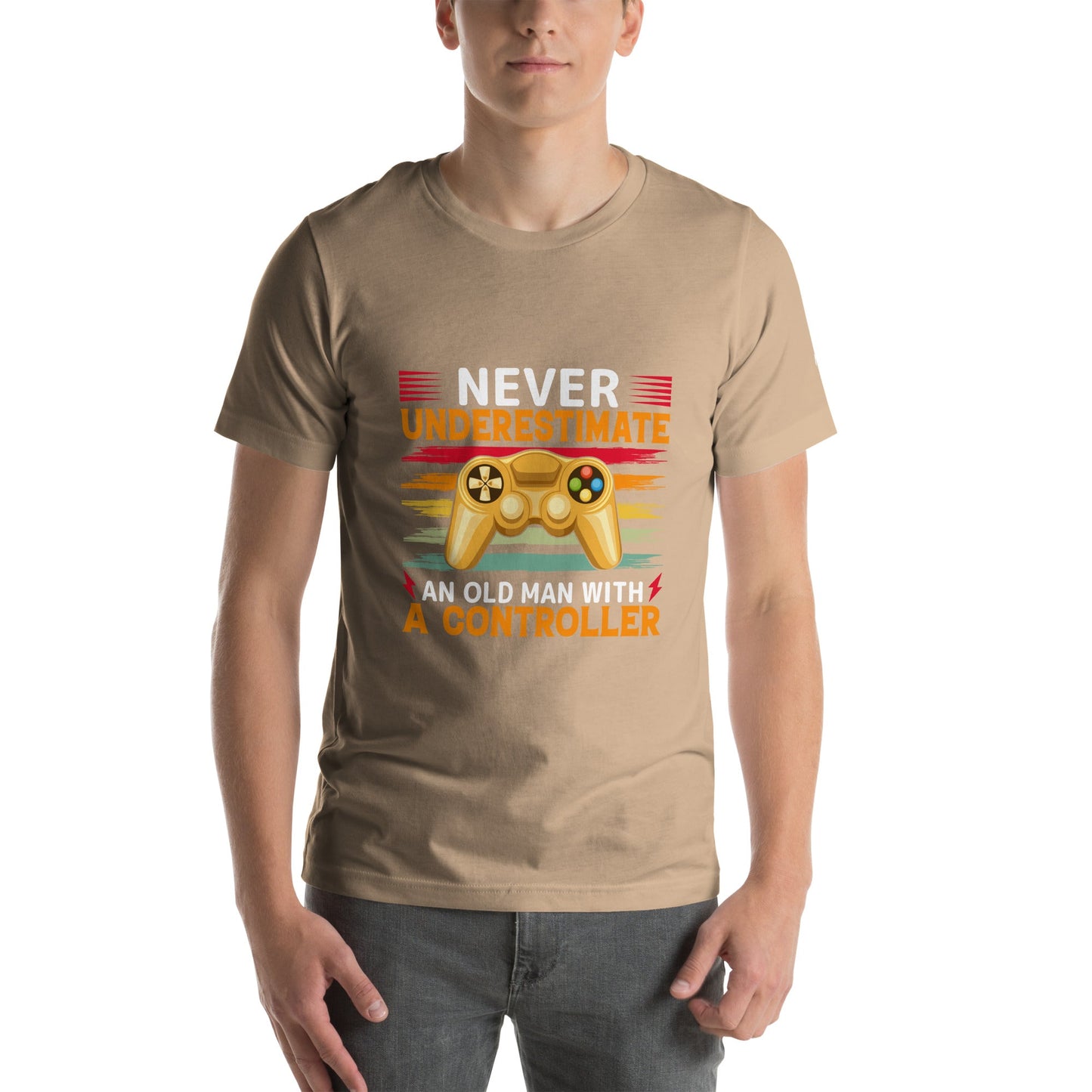 Never Underestimate an old man with a controller - Unisex t-shirt by DarkByteGear