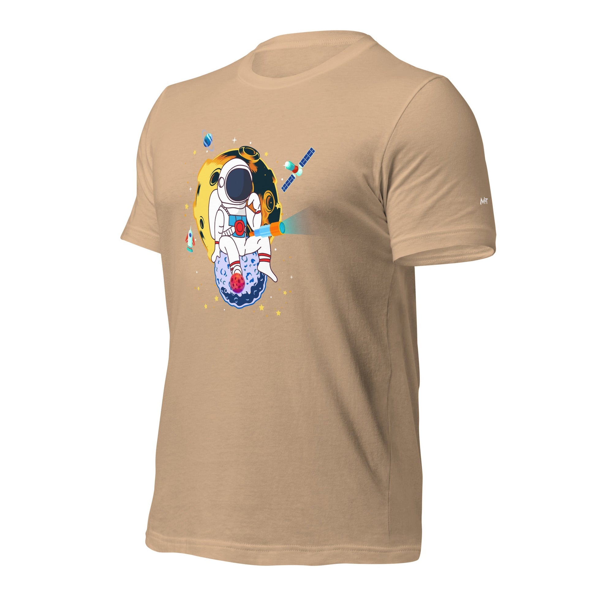 Astranaut catching stars - Unisex t-shirt by DarkByteGear