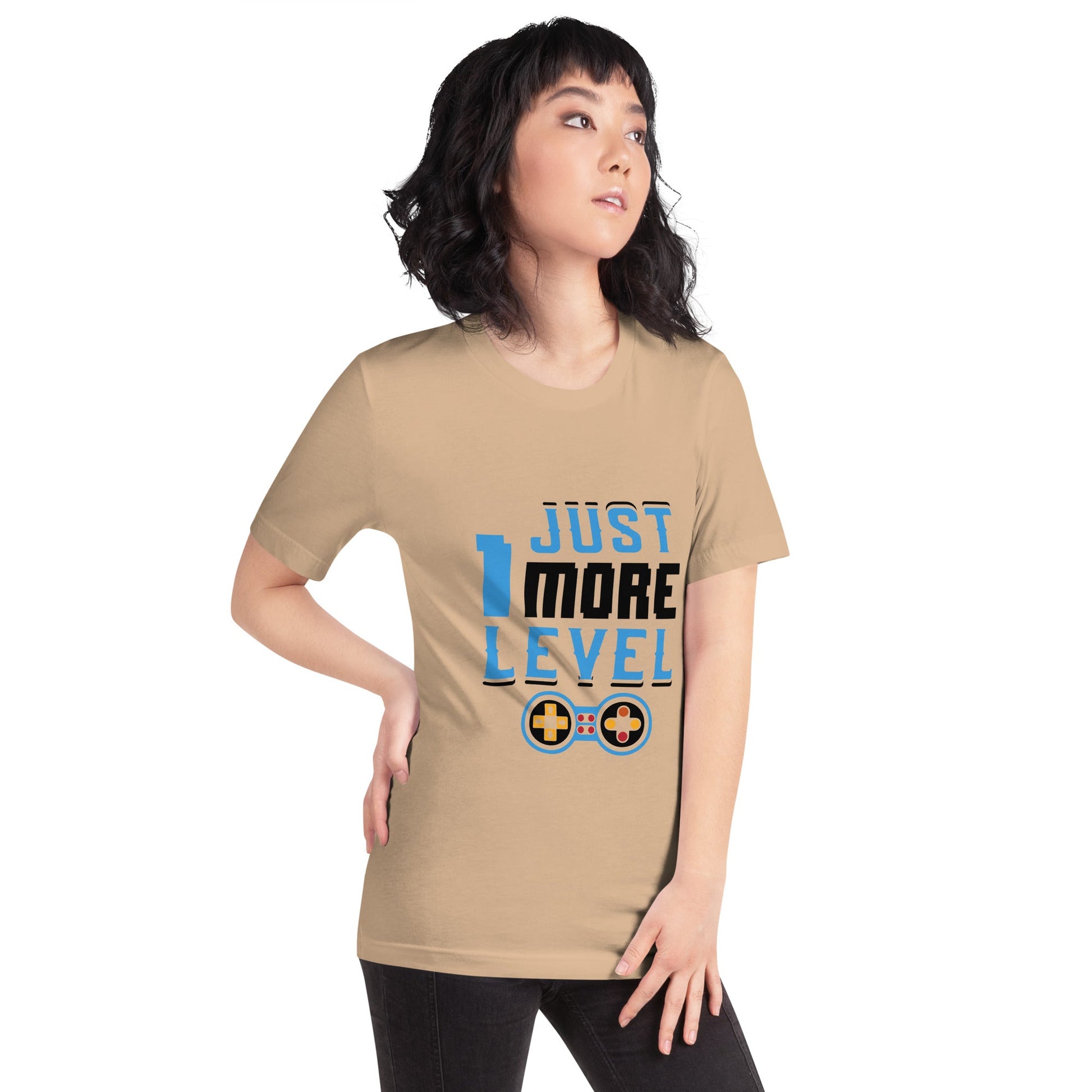Just 1 More Level in Dark Text - Unisex t-shirt by DarkByteGear