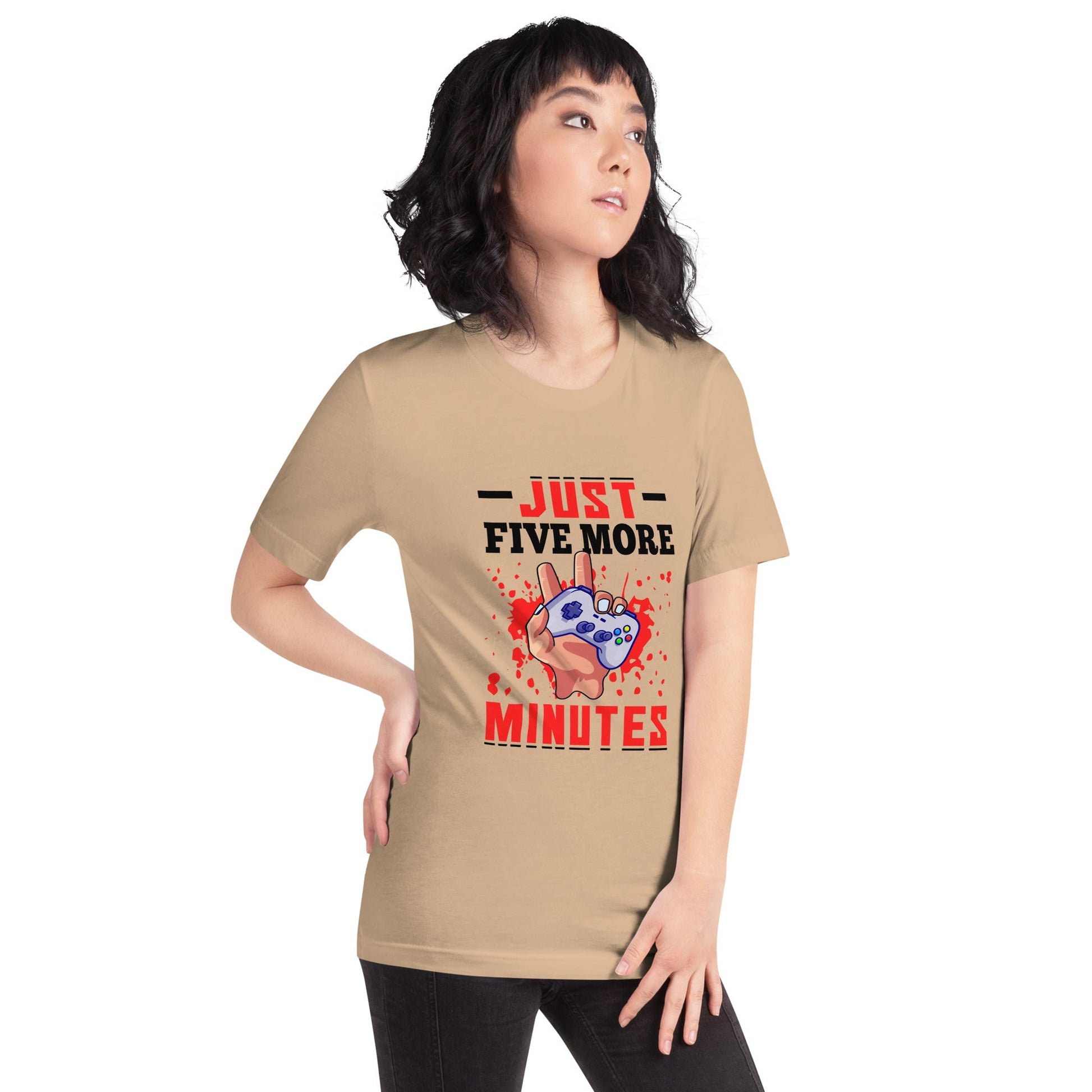 Just 5 more Minutes Rima in Dark Text - Unisex t-shirt by DarkByteGear