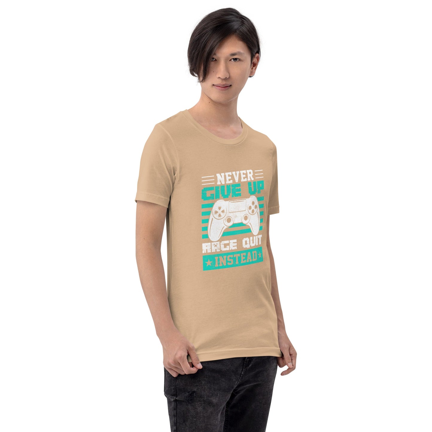 Never Give Up! Arge Quit - Unisex t-shirt by DarkByteGear