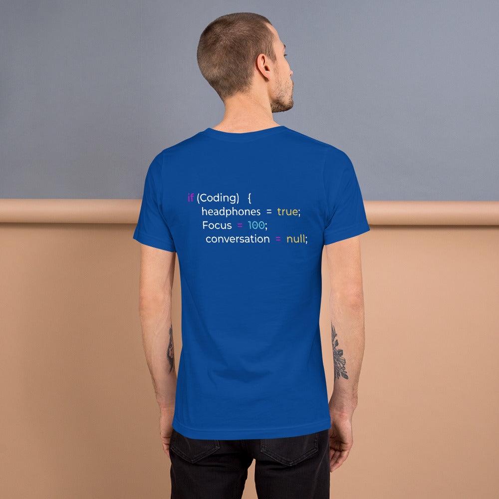 Funny Joke Programming if Coding Unisex t-shirt ( Back Print ) by DarkByteGear