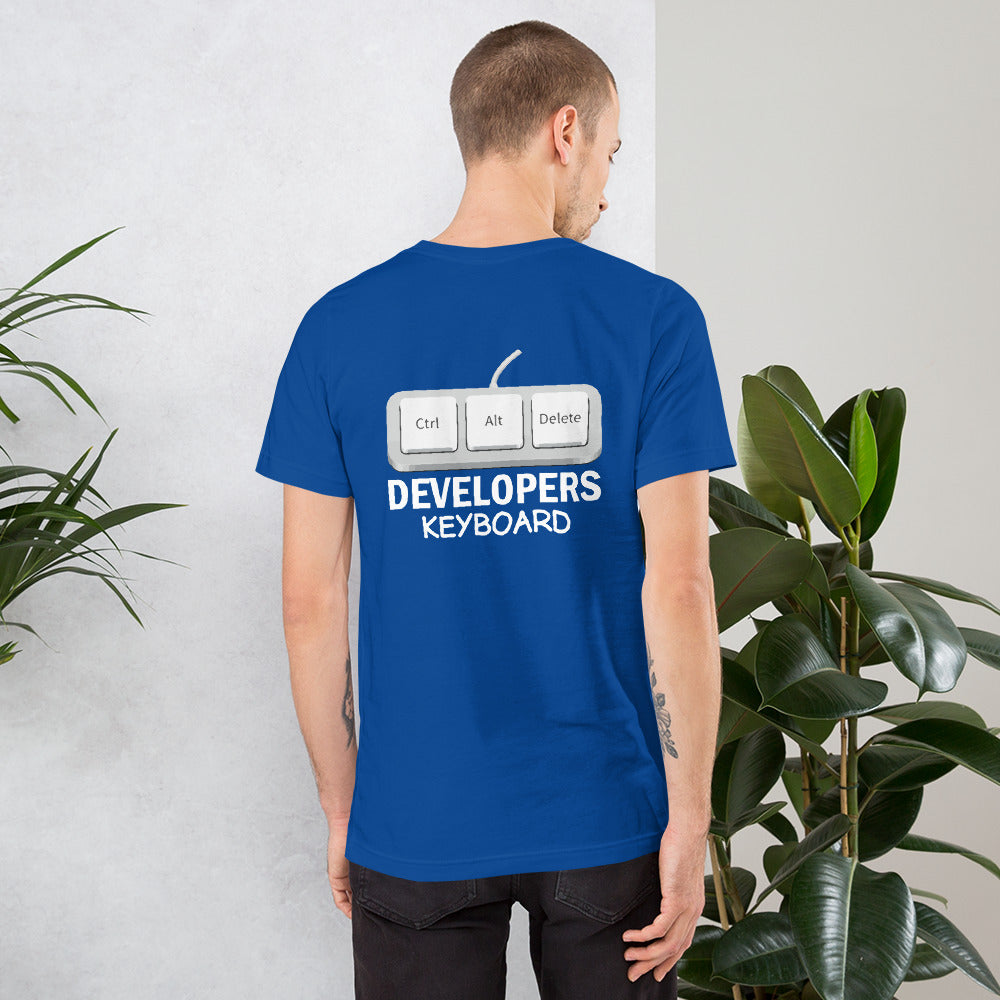 Ctrl+Alt+Del Developer Keyboard - Unisex t-shirt ( Back Print ) by DarkByteGear