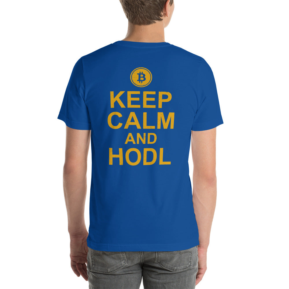 Keep Calm and HODL Unisex t-shirt by DarkByteGear