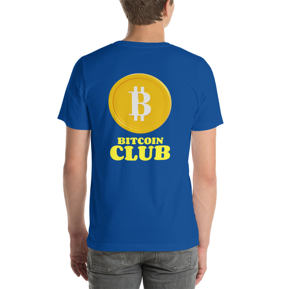 BITCOIN CLUB V1 - Unisex t-shirt ( Back Print ) by DarkByteGear