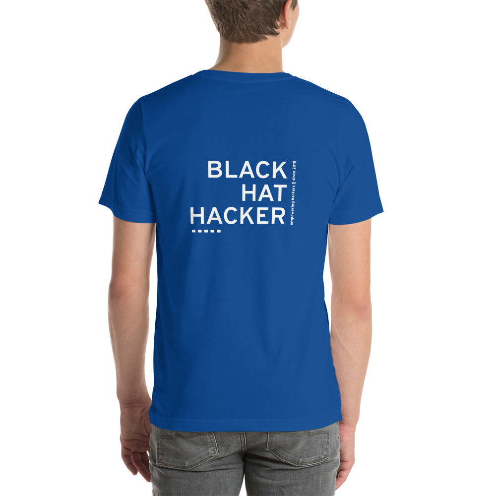 Black Hat Hacker V11 Unisex t-shirt ( Back Print ) by DarkByteGear