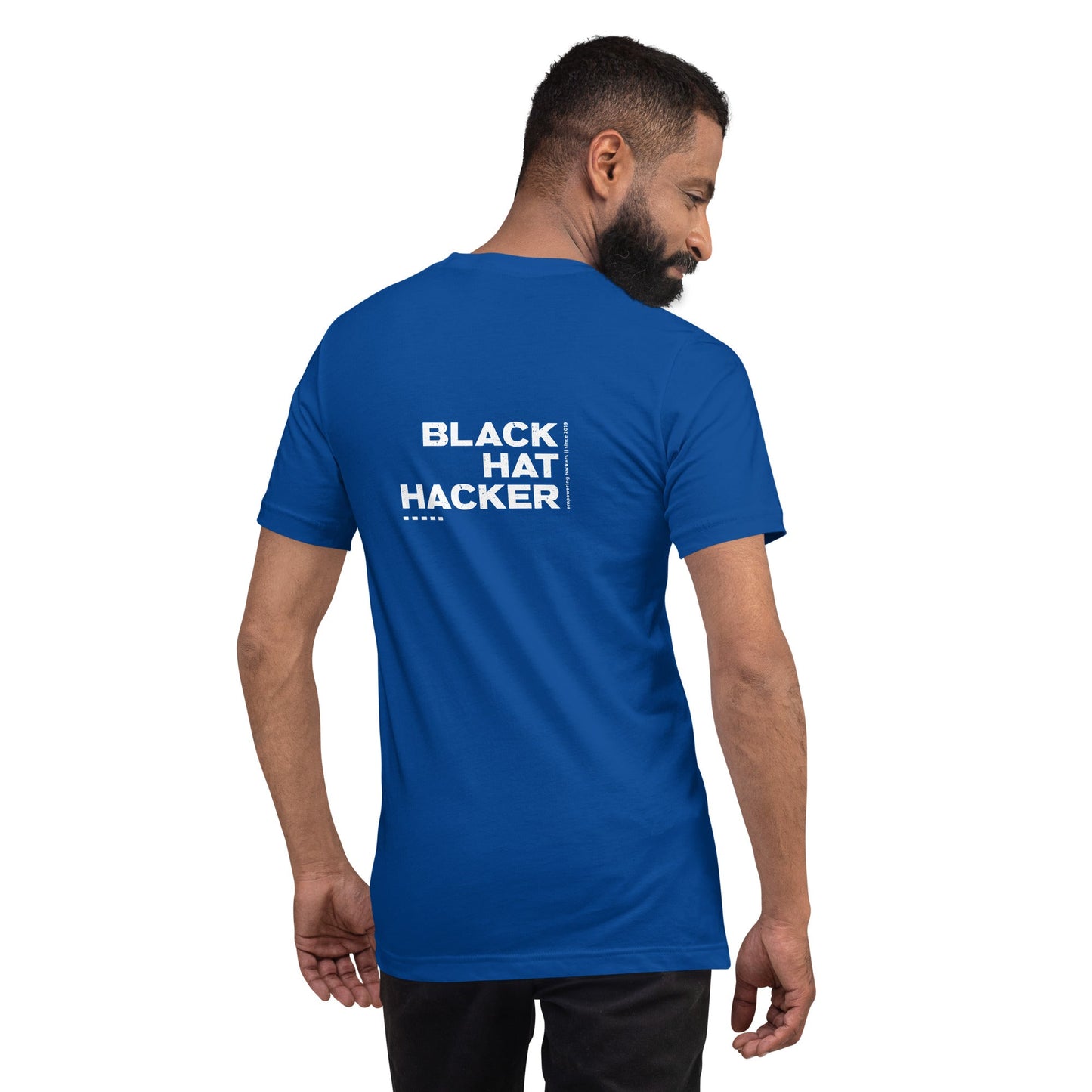 Black Hat Hacker V5 Unisex t-shirt ( Back Print ) by DarkByteGear