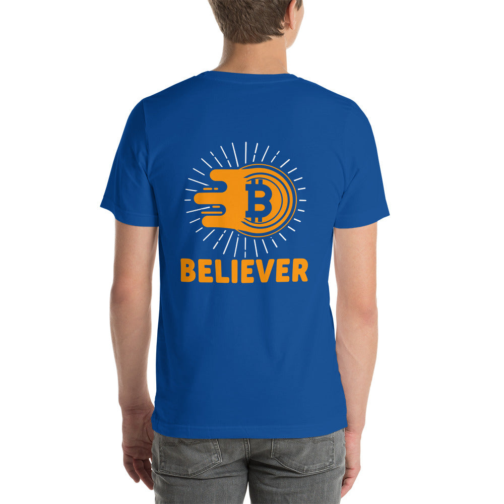 Bitcoin Believer Unisex t-shirt ( Back Print ) by DarkByteGear