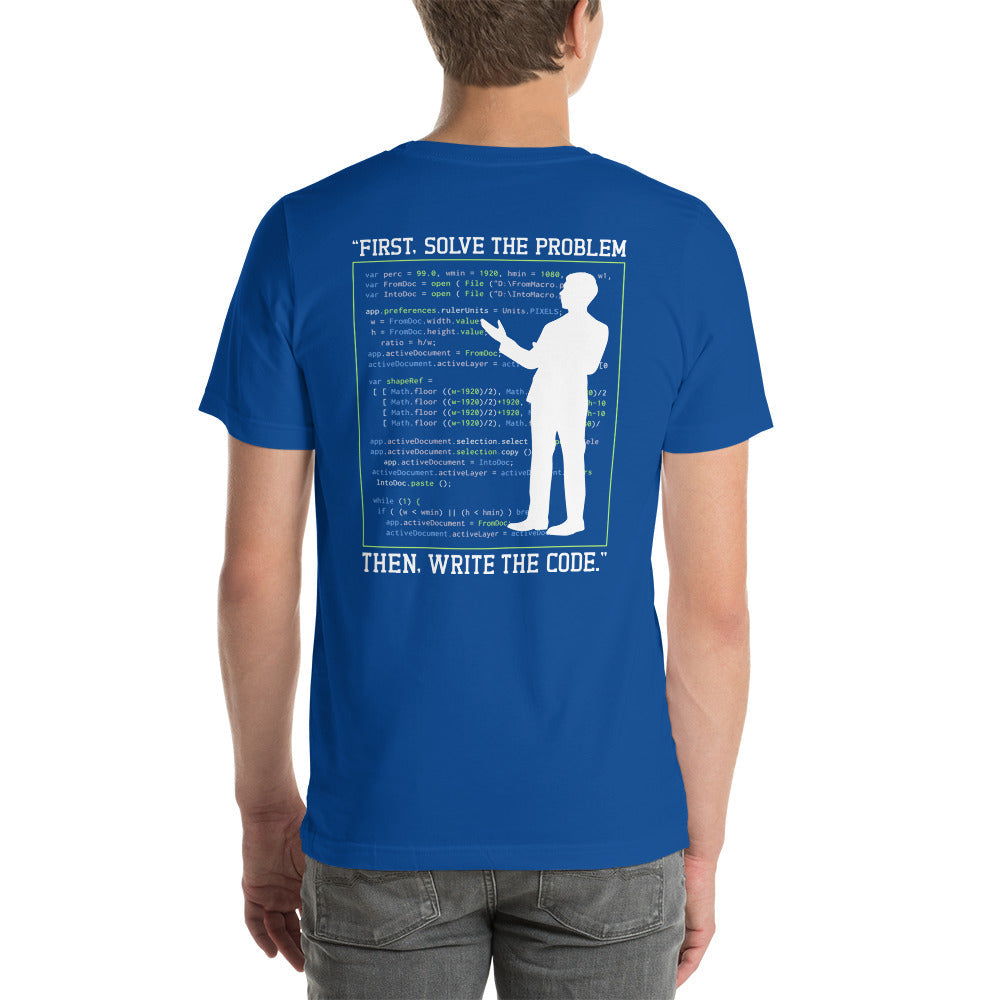 First, Solve the problem; then, Write the code V5 - Unisex t-shirt ( Back Print ) by DarkByteGear