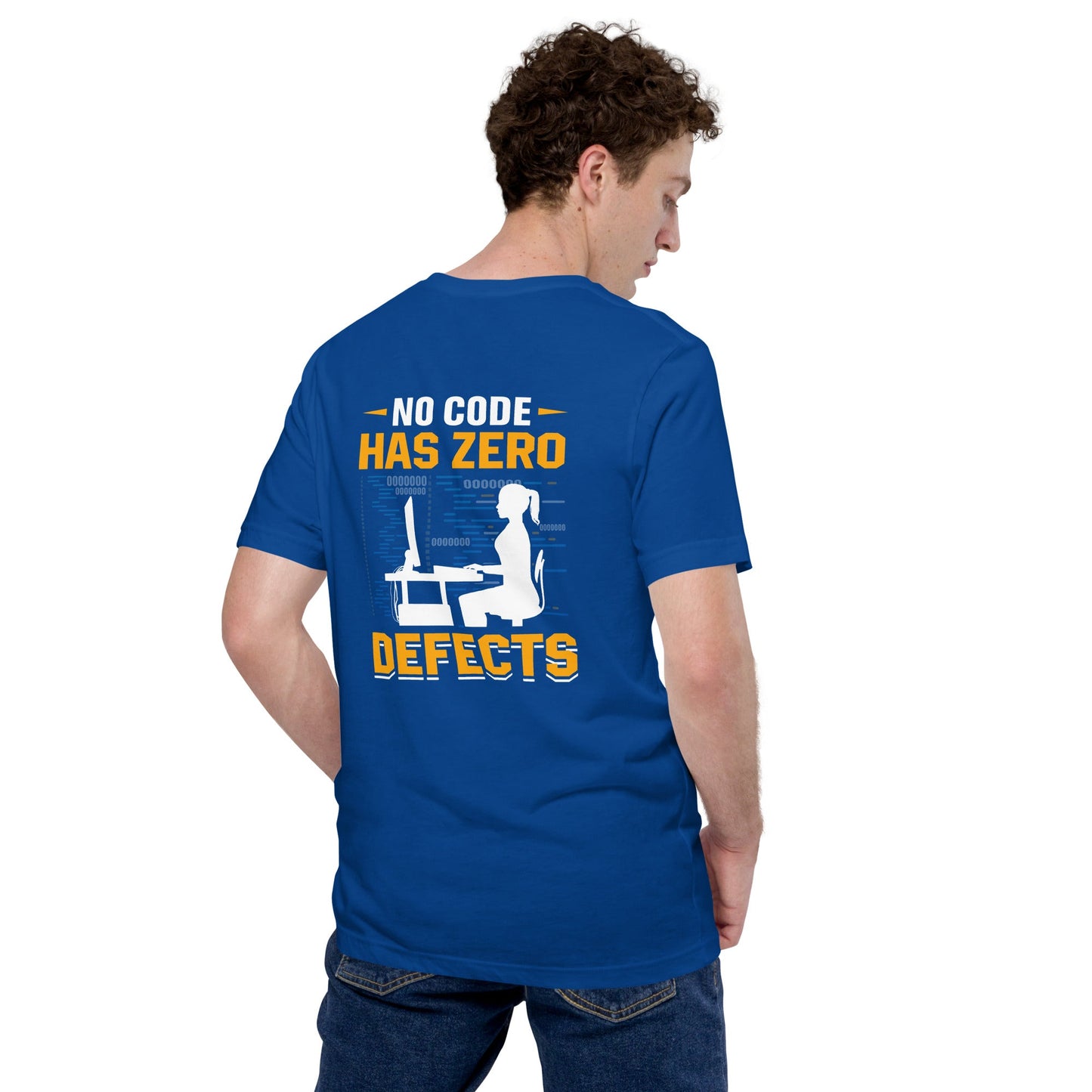 No code has zero defect Unisex t-shirt ( Back Print ) by DarkByteGear