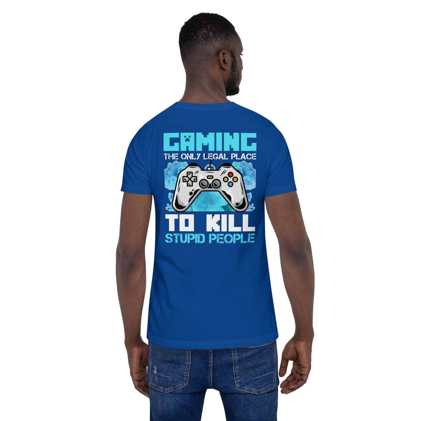 Gaming is the only Legal Place - Blue V ( Back Print ) by DarkByteGear