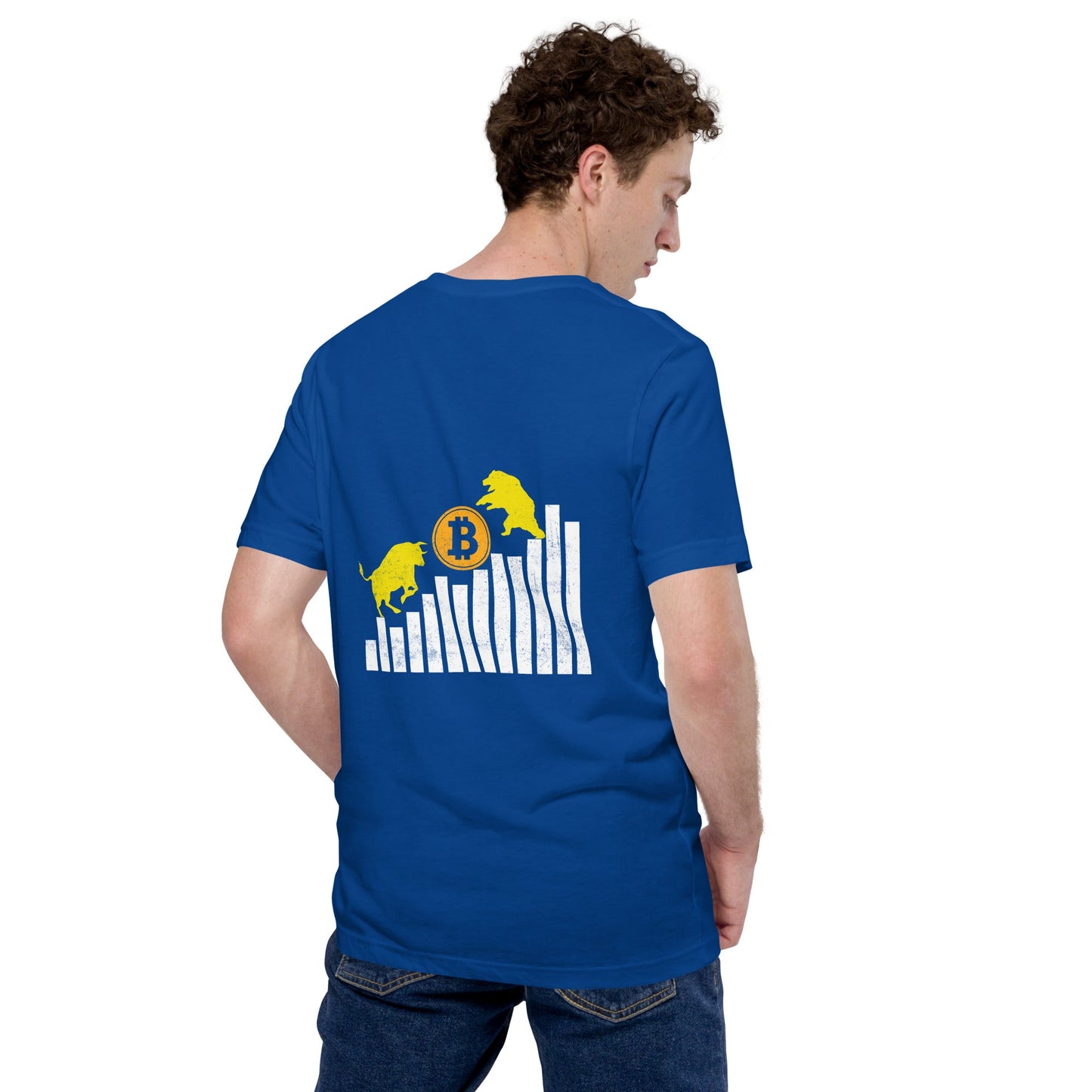 Bull Bear Bitcoin Statistic - Unisex t-shirt ( Back Print ) by DarkByteGear