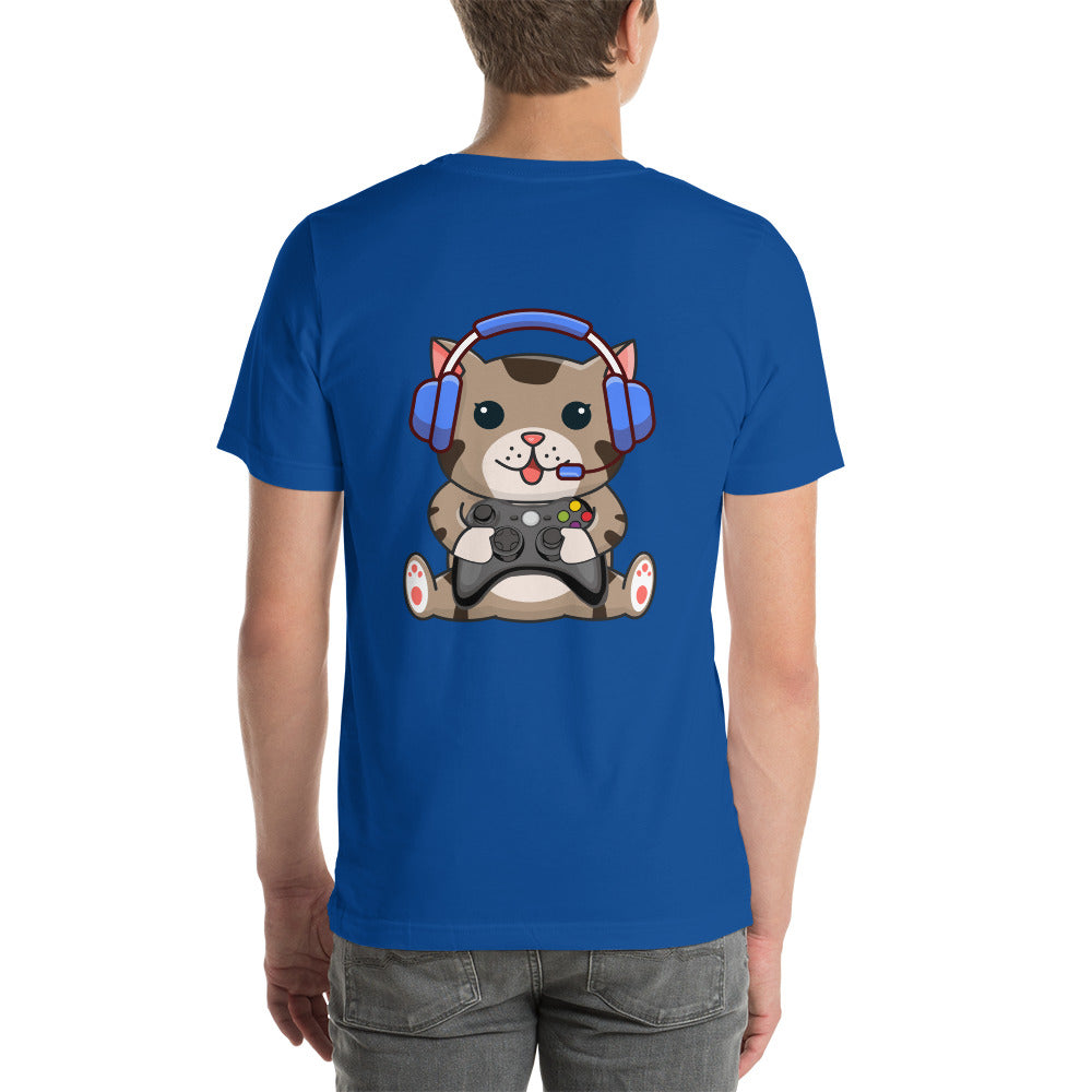Gamer Cat - Unisex t-shirt ( Back Print ) by DarkByteGear