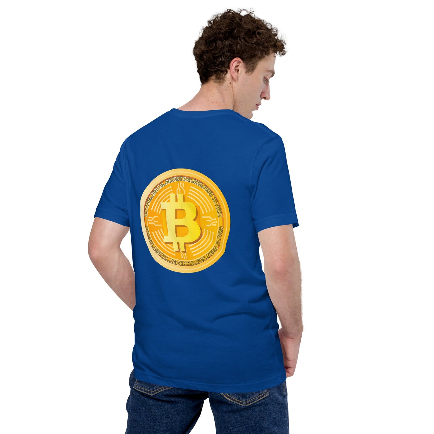 Bitcoin Medal - Unisex t-shirt ( Back Print ) by DarkByteGear