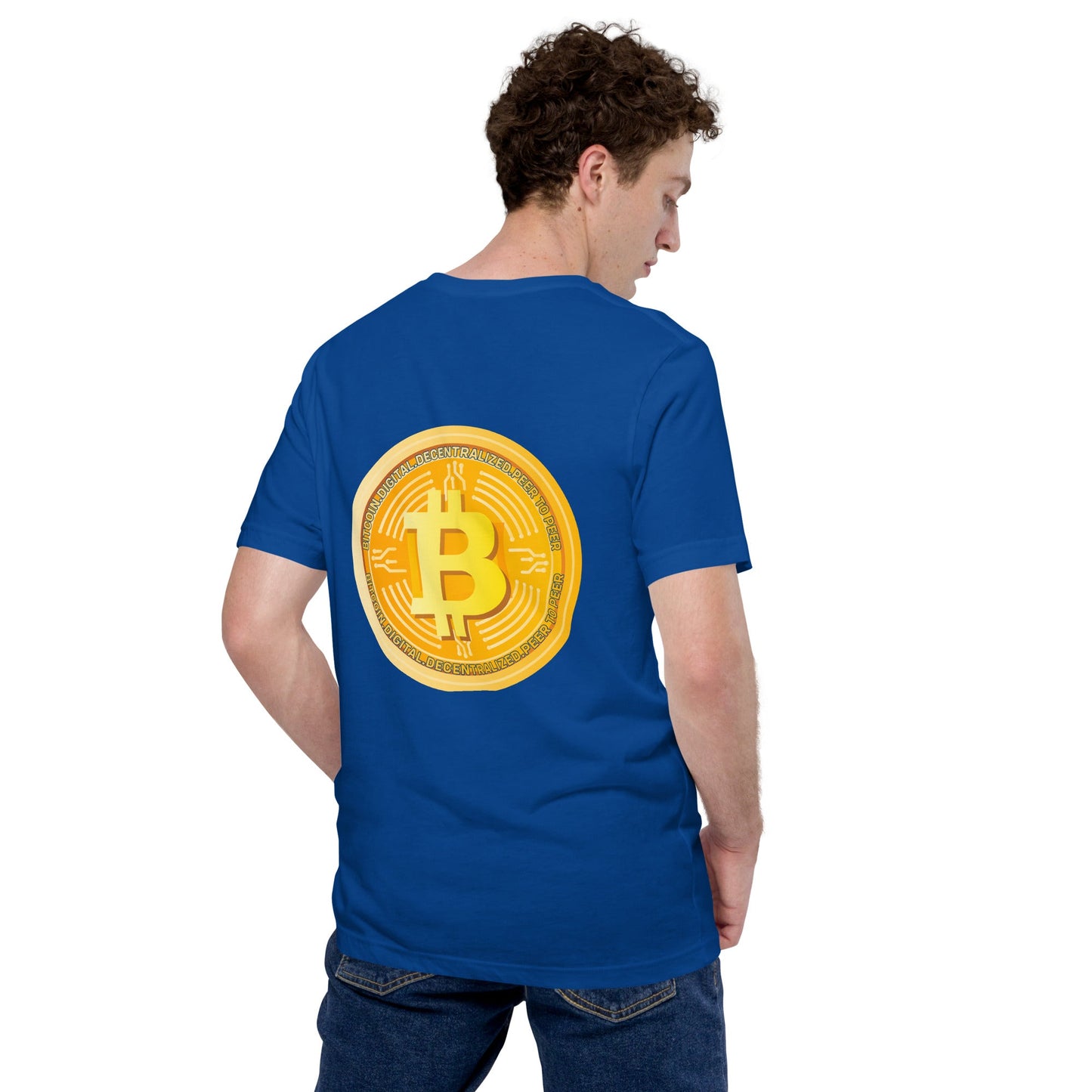 Bitcoin Medal - Unisex t-shirt ( Back Print ) by DarkByteGear