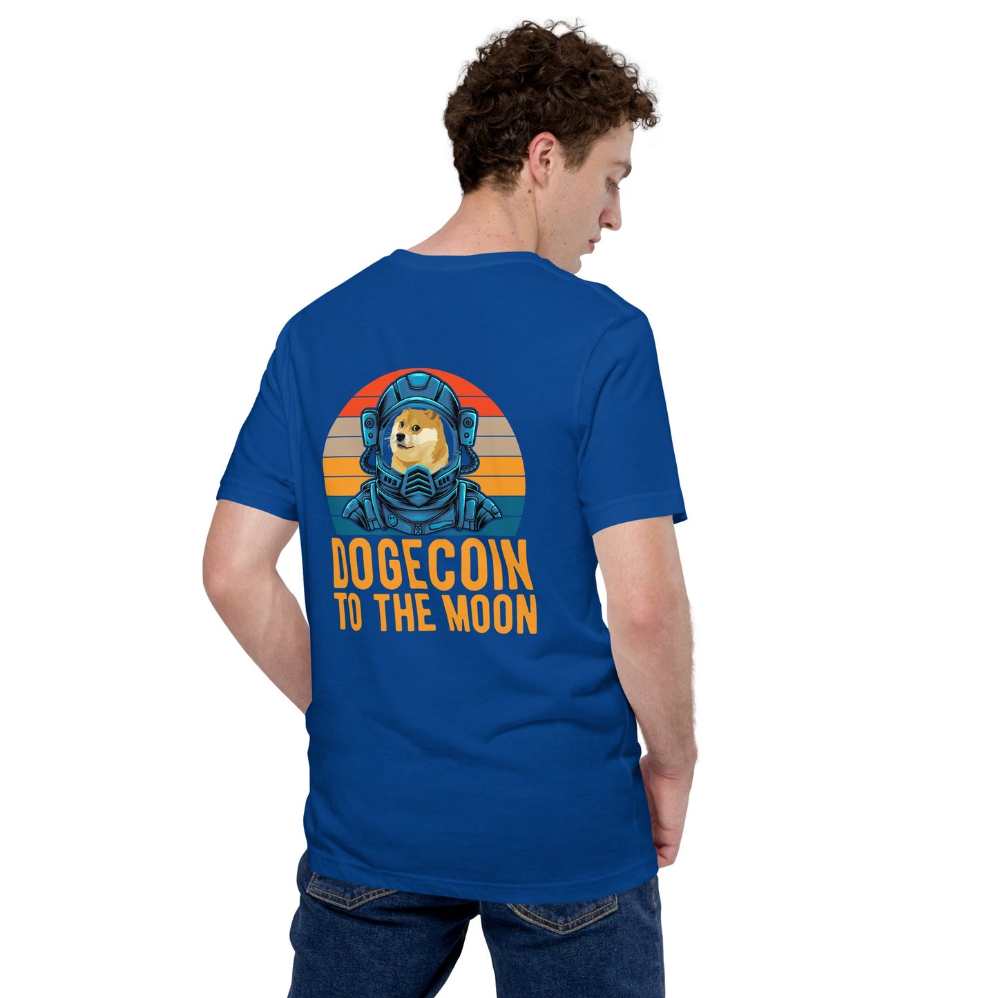 Doge Coin to the Moon - Unisex t-shirt ( Back Print ) by DarkByteGear