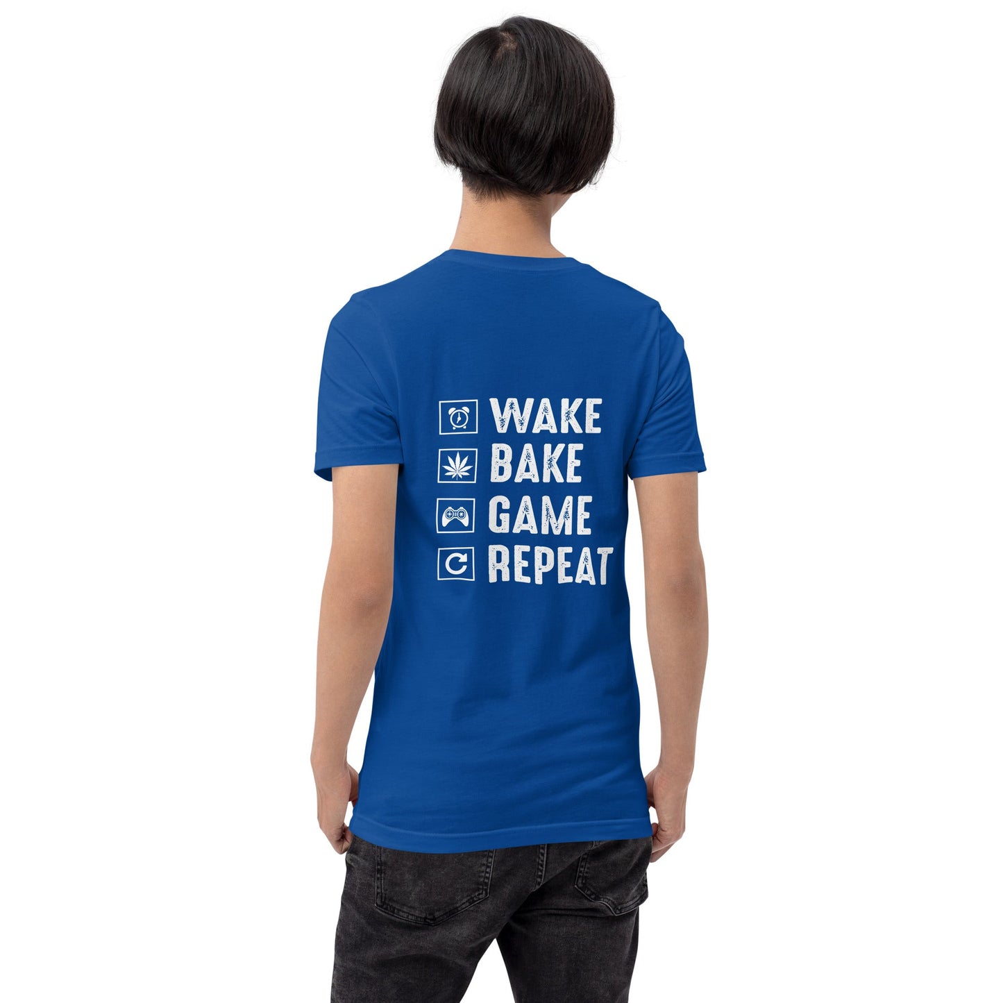 Wake, Bake, Game, Repeat Rima 13 - Unisex t-shirt by DarkByteGear