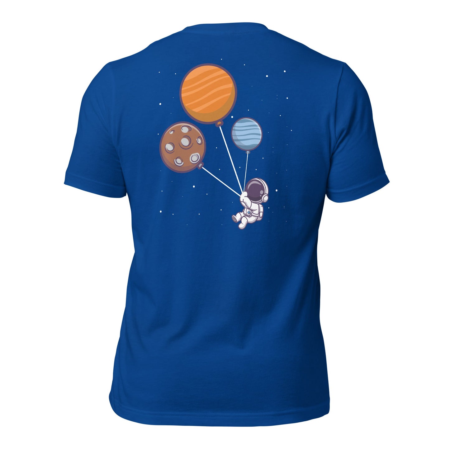 Astronaut with Balloons in Space - Unisex t-shirt ( Back Print ) by DarkByteGear
