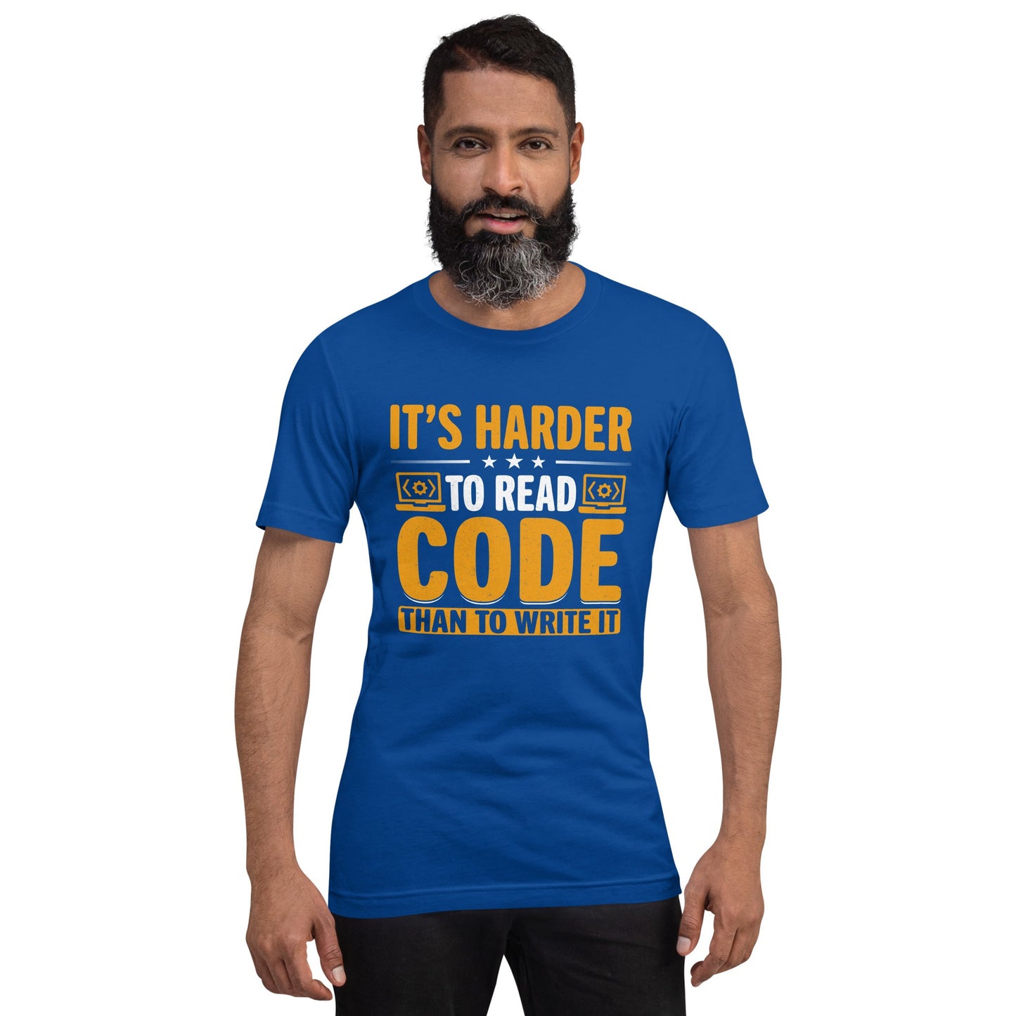 It's harder to read Code then to read it - Unisex t-shirt by DarkByteGear