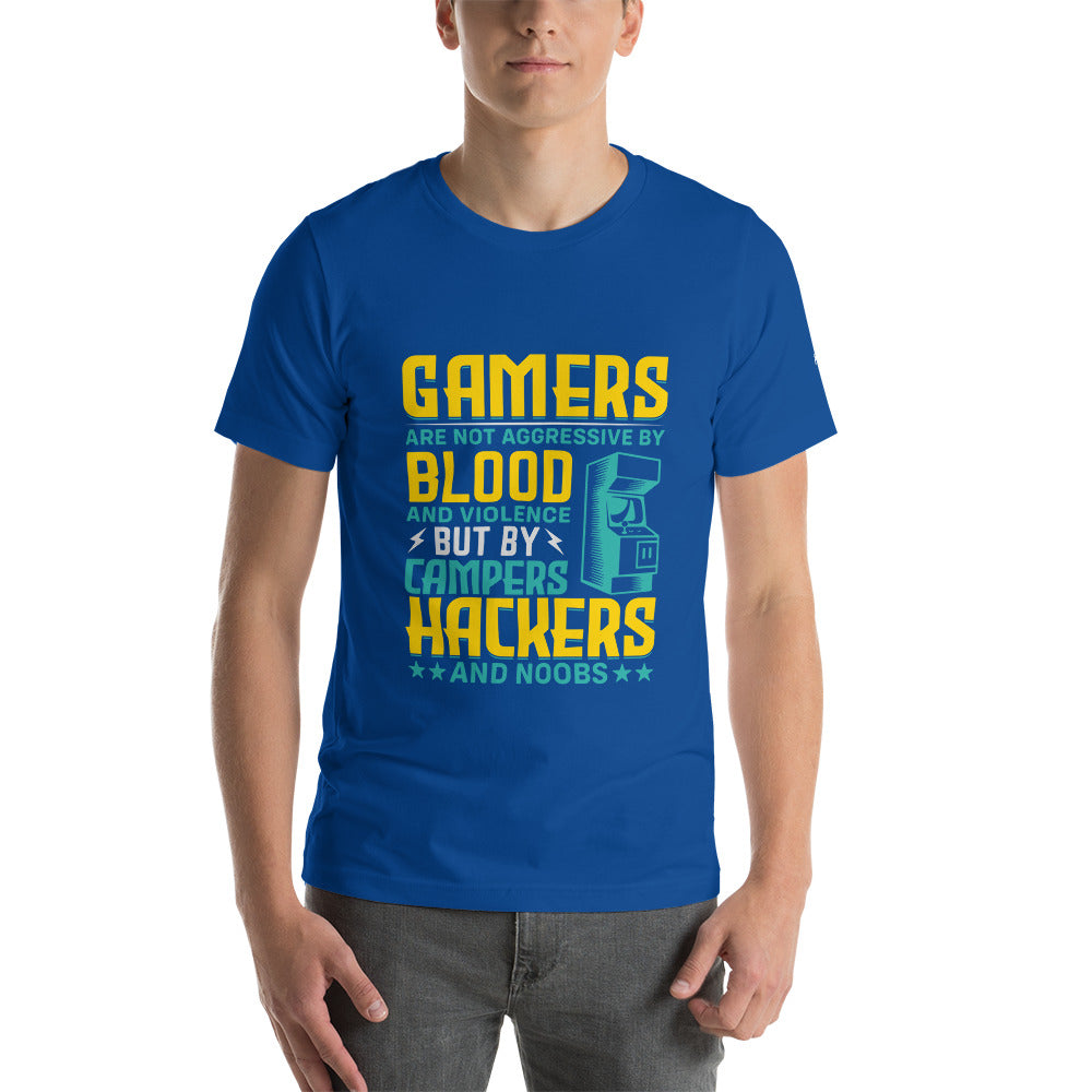 Gamers are not Aggressive by Blood and Violence ( rasel ) - Unisex t-shirt by DarkByteGear
