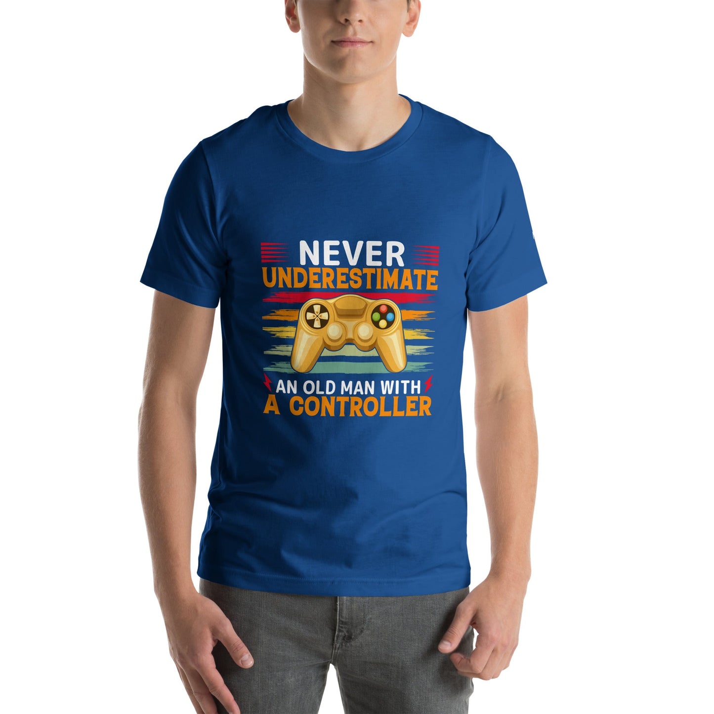 Never Underestimate an old man with a controller - Unisex t-shirt by DarkByteGear