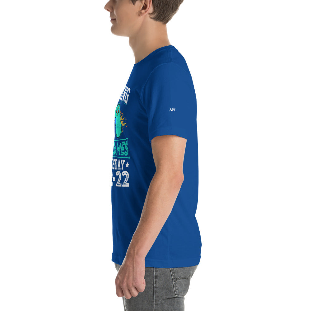 Playing Videogames on Twosday - Unisex t-shirt by DarkByteGear
