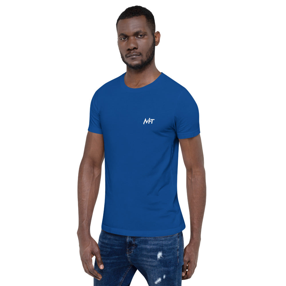 Hack this - Short-Sleeve Unisex T-Shirt (back print) by DarkByteGear