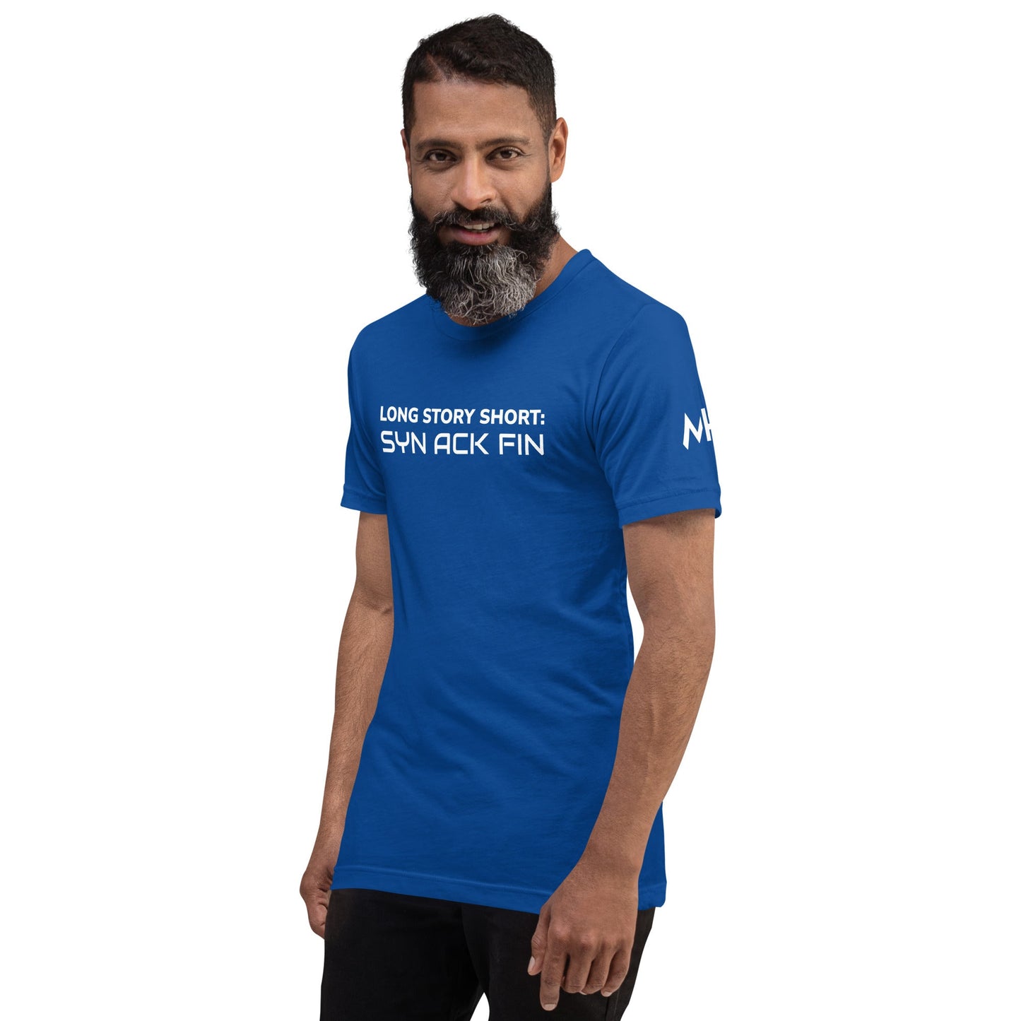 Long story short - Syn Ack Fin - Unisex t-shirt by DarkByteGear