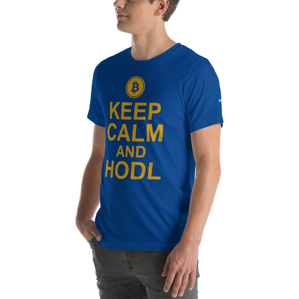 Keep Calm and HODL Unisex t-shirt by DarkByteGear