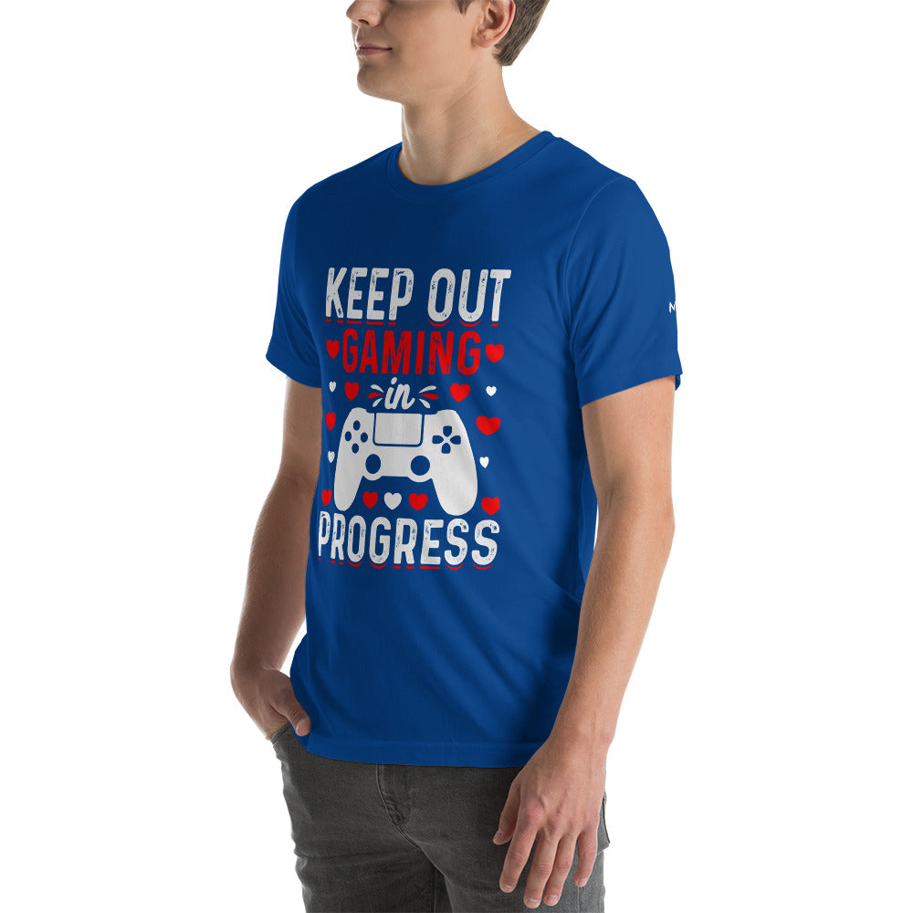 Keep out Gaming in Progress Unisex t-shirt by DarkByteGear