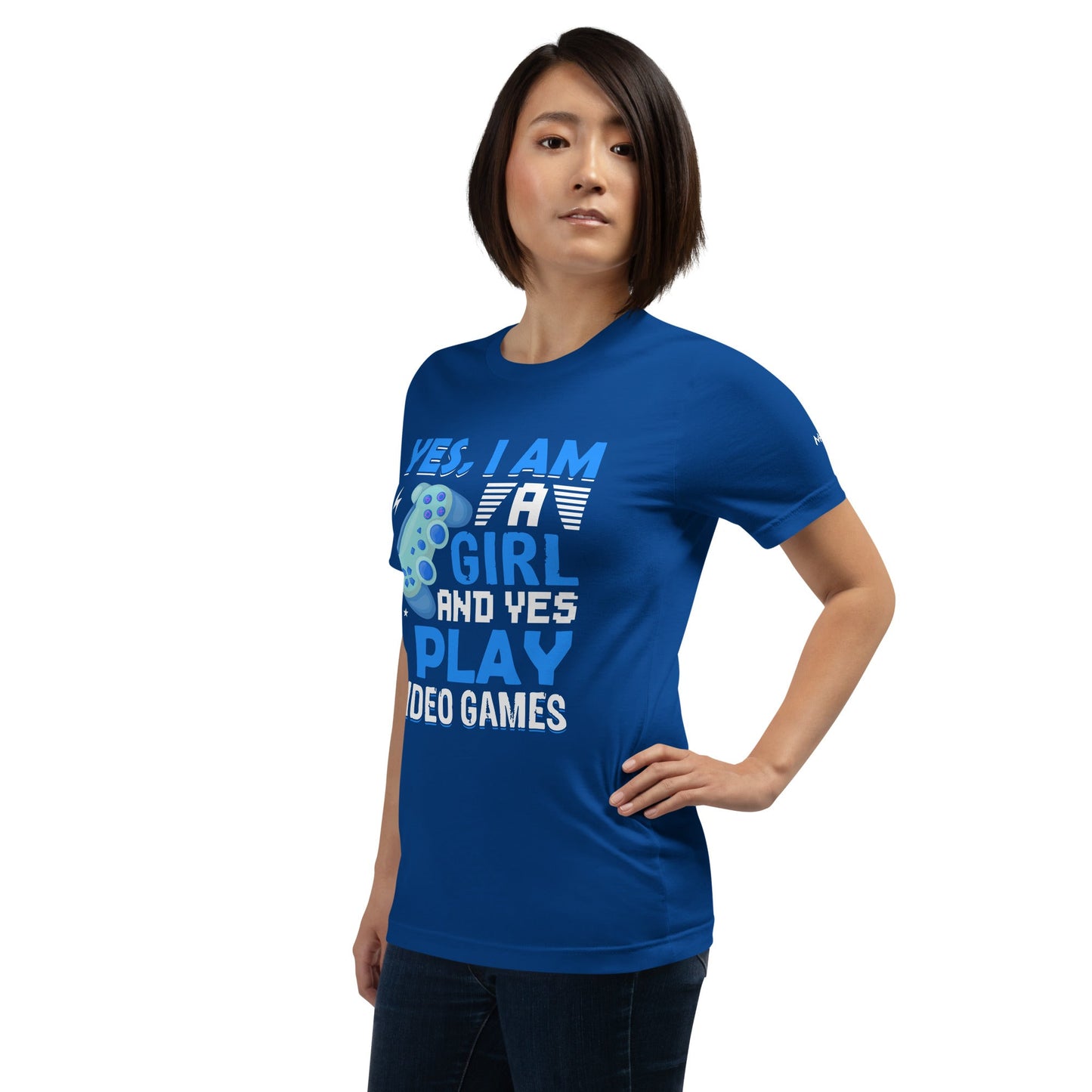 Yes, I am a Girl. Yes! I play Videogame Unisex t-shirt by DarkByteGear