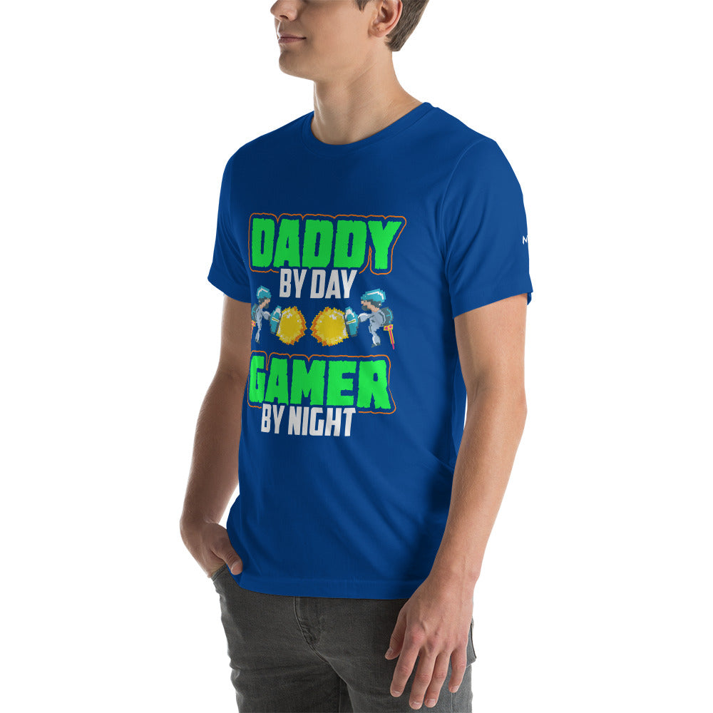 Daddy by Day, Gamer by Night Unisex t-shirt by DarkByteGear