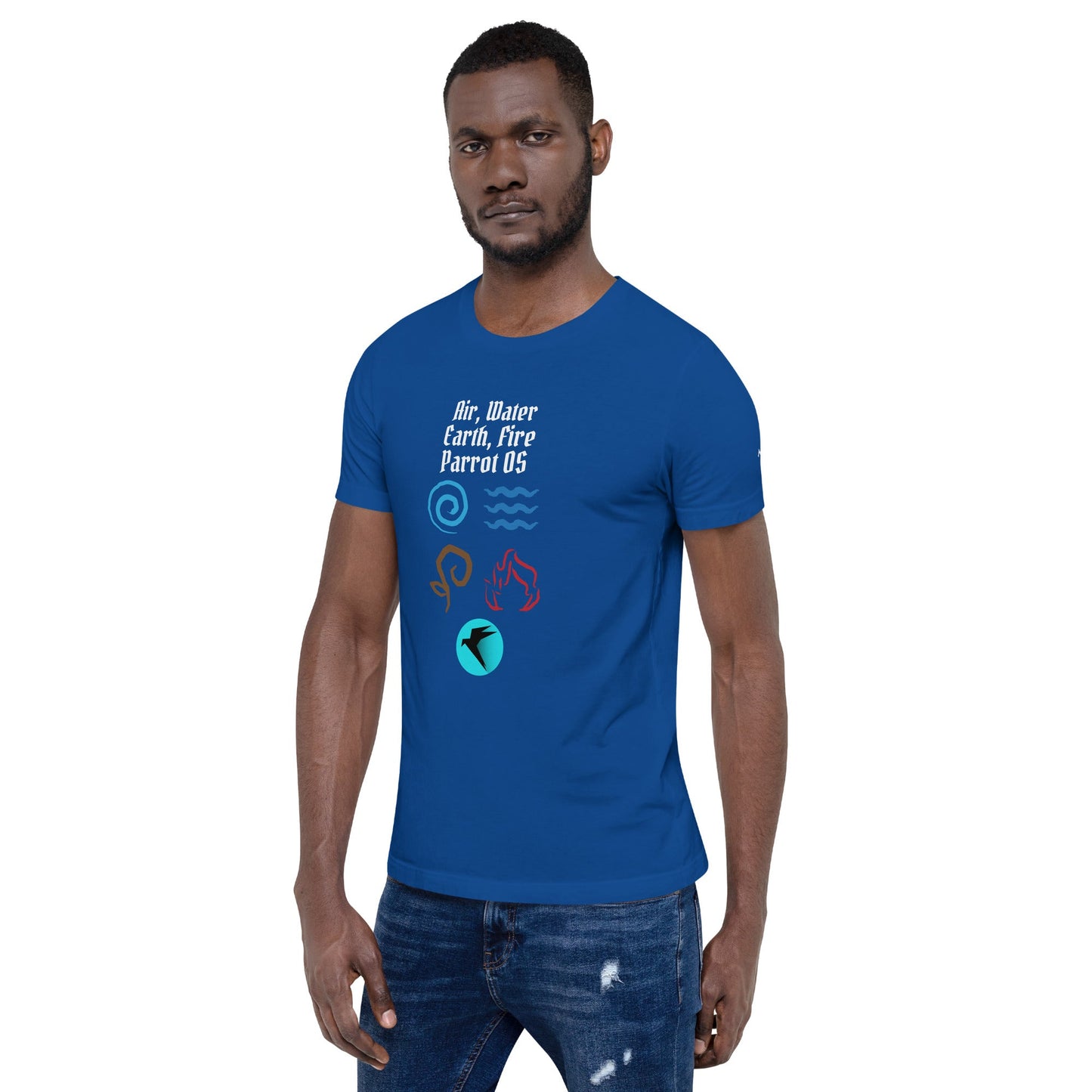 Air, Water, Earth, Fire, Parrot OS - Unisex t-shirt by DarkByteGear