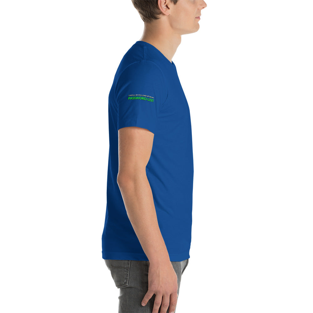 Password List - Short-Sleeve Unisex T-Shirt (all sides print) by DarkByteGear