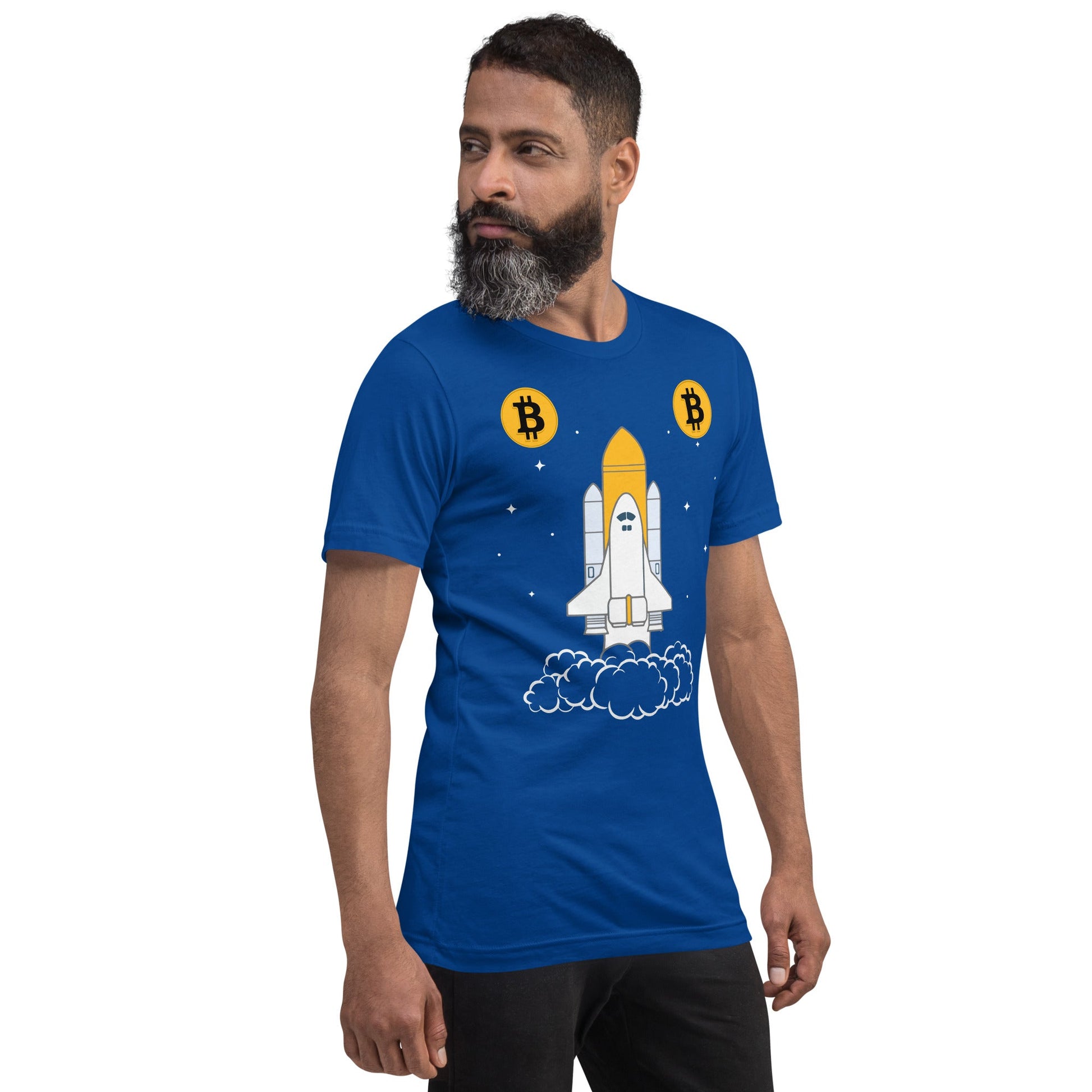 Bitcoin Spaceship Unisex t-shirt by DarkByteGear