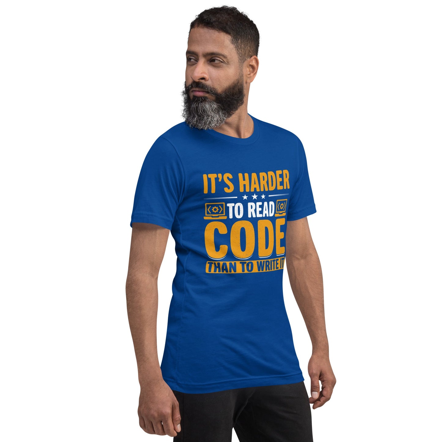 It's harder to read Code then to read it - Unisex t-shirt by DarkByteGear