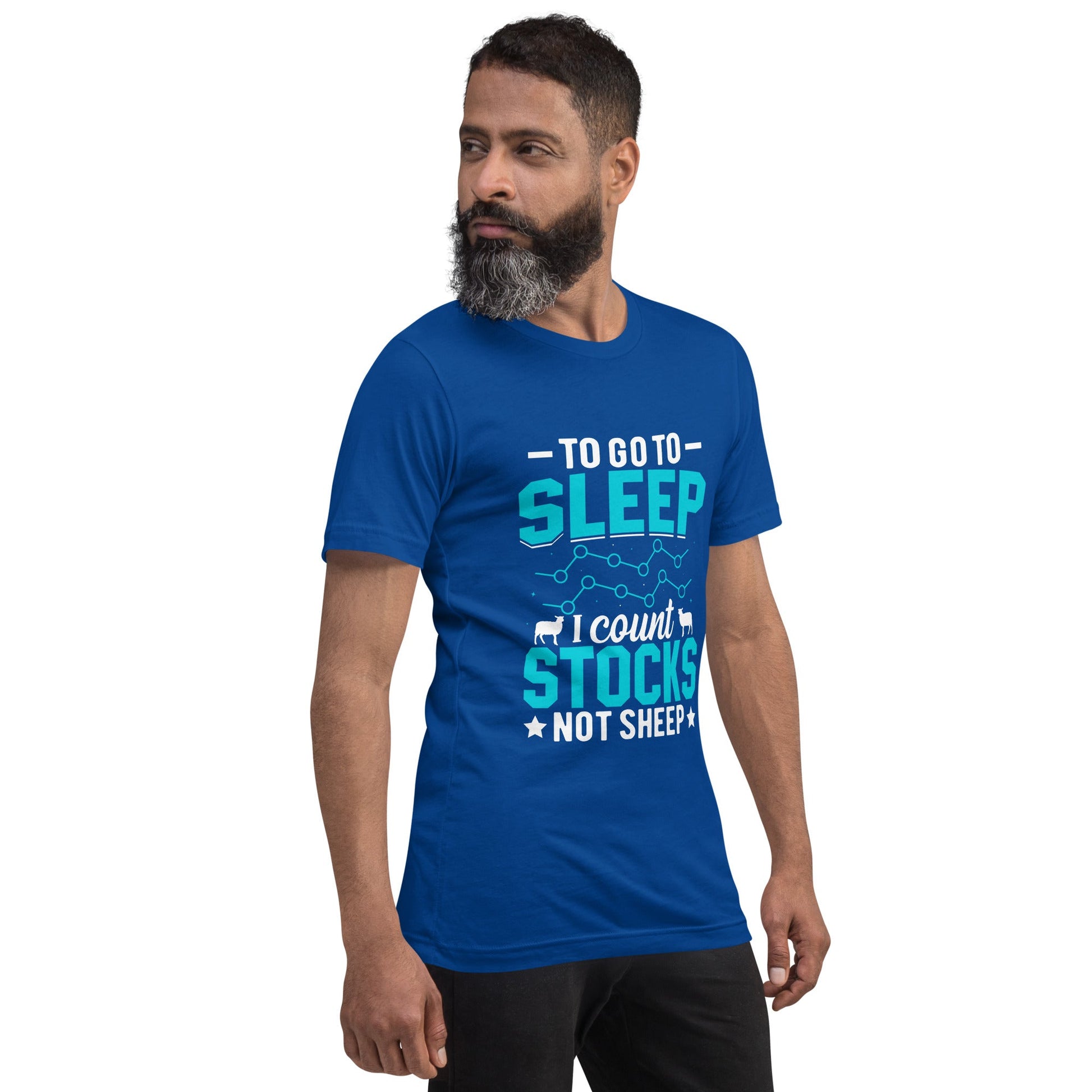 To go to sleep, I count stocks not sheep (DB) - Unisex t-shirt by DarkByteGear